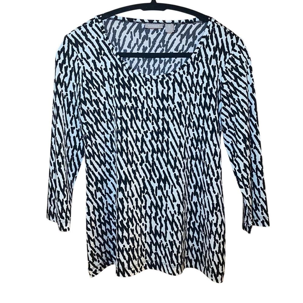 Chico's - Black and White Patterned Top - Size 0